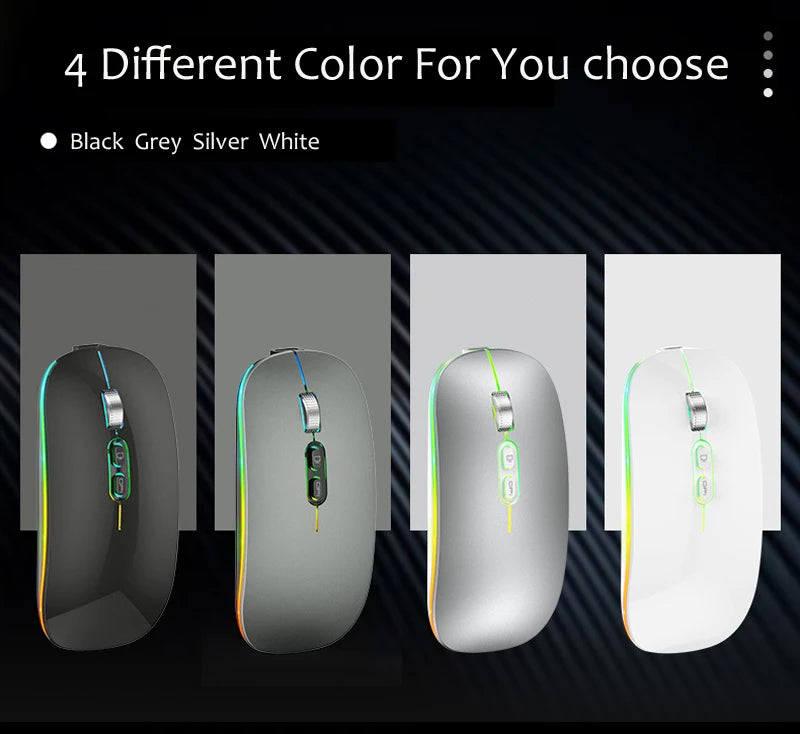 Dual Mode Bluetooth 2.4G Wireless Mouse One-Click Desktop Function Type-C Rechargeable Silent Backlight Mice for Laptop PC New
