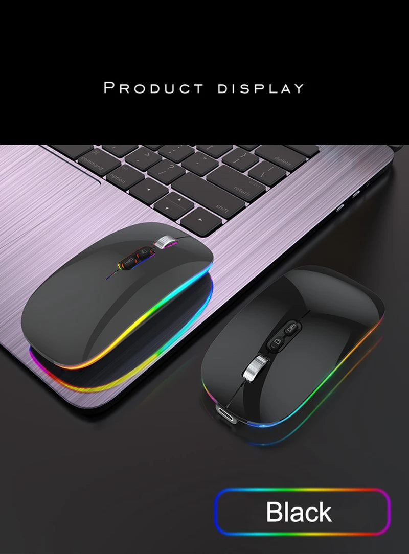 Dual Mode Bluetooth 2.4G Wireless Mouse One-Click Desktop Function Type-C Rechargeable Silent Backlight Mice for Laptop PC New